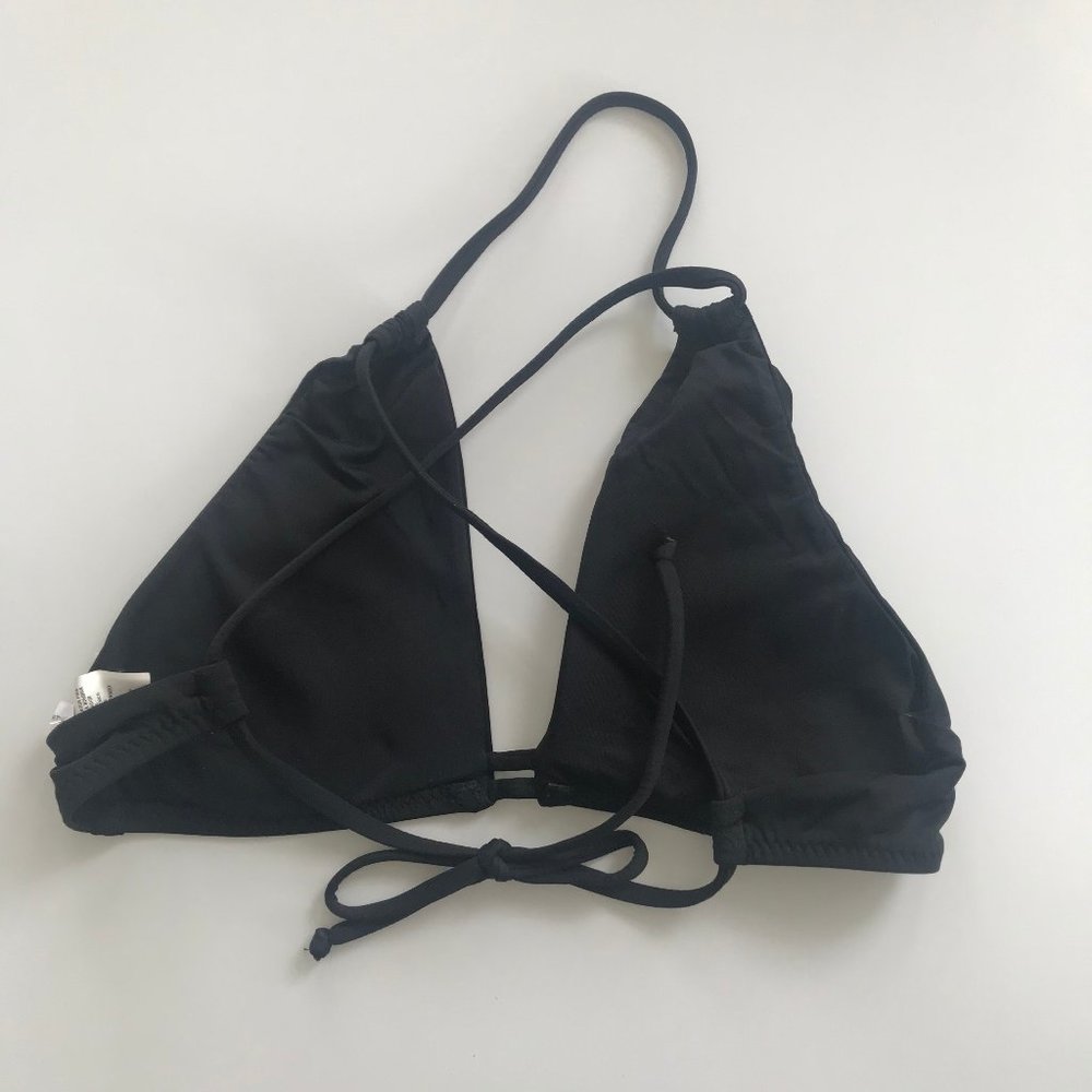 Becca Solid Black Strappy Triangle Bikini Top - image 3